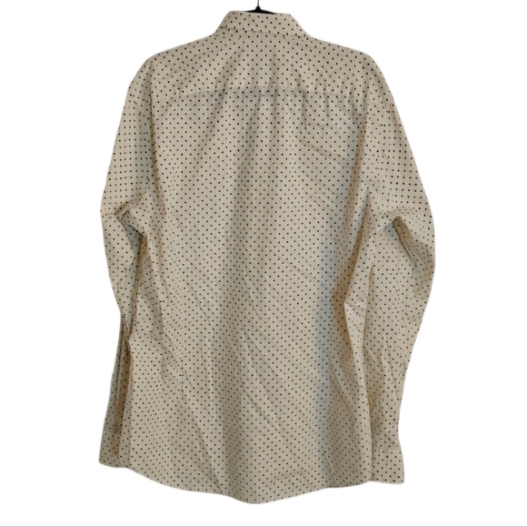 Scotch & Soda Cream/Black Polka Dot Long-sleeved Button-down Dress Shirt XXL - Picture 2 of 6